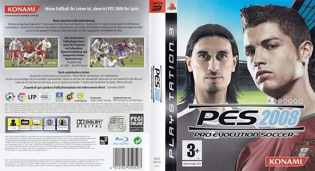 Pro Evolution Soccer 2008 german ps3 cover