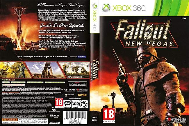 Fallout New Vegas xbox 360 cover german