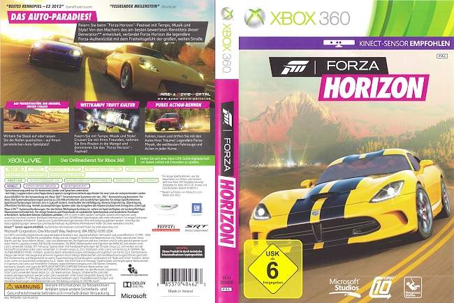 Forza Horizon xbox 360 cover german