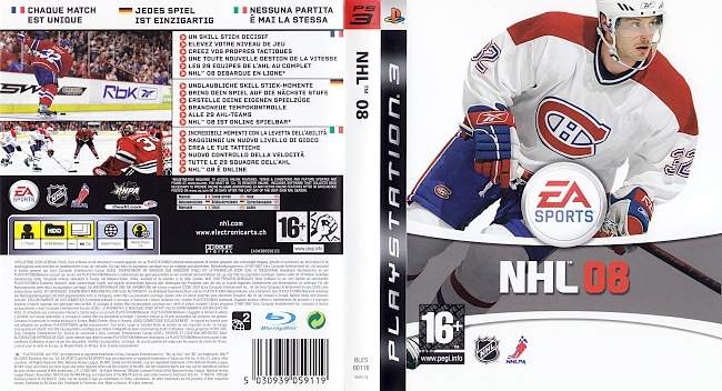 NHL 08 german ps3 cover