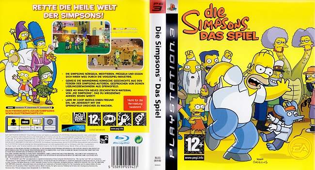 The Simpsons Das Spiel german ps3 cover