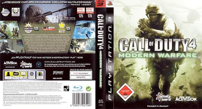 Call of Duty Modern Warfare 1 german ps3 cover