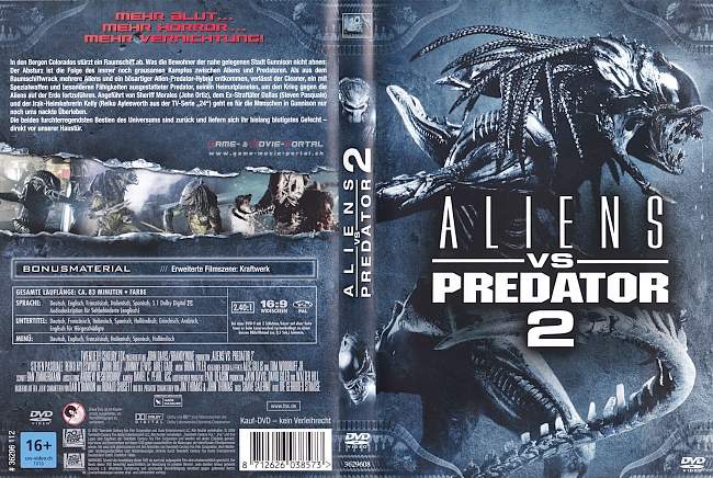 Aliens vs Predator 2 Requim german dvd cover