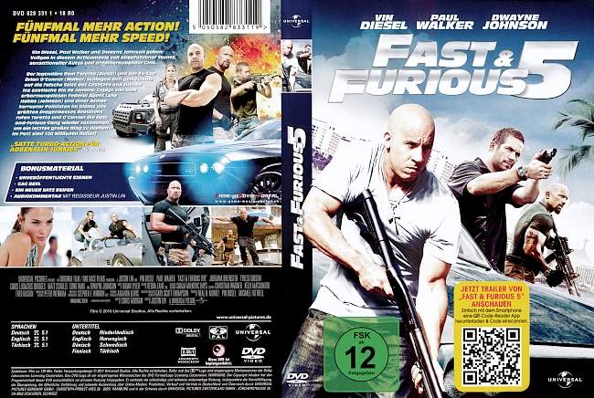 Fast and Furious 5 dvd cover german