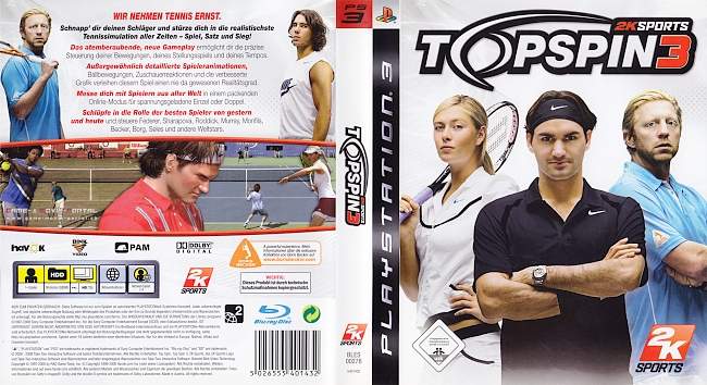 Top Spin 3 german ps3 cover