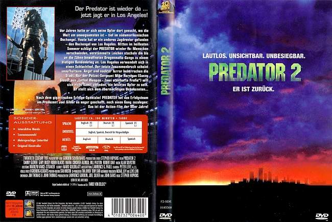 Predator 2 german dvd cover