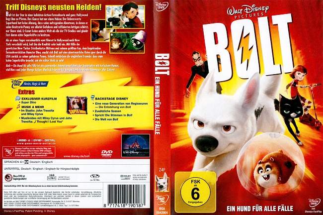 Bolt Disney Pixar german dvd cover