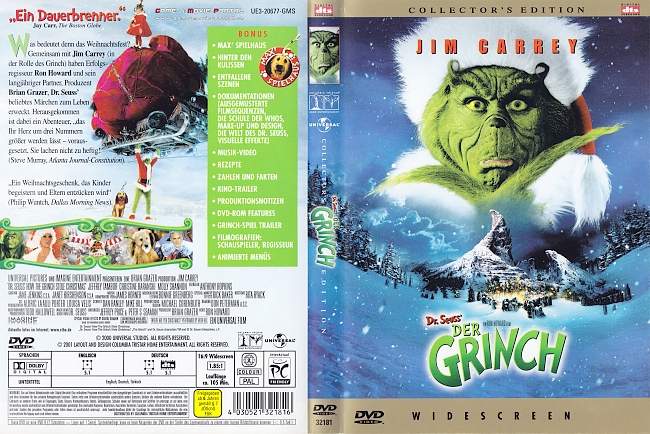 Der Grinch Jim Carrey german dvd cover