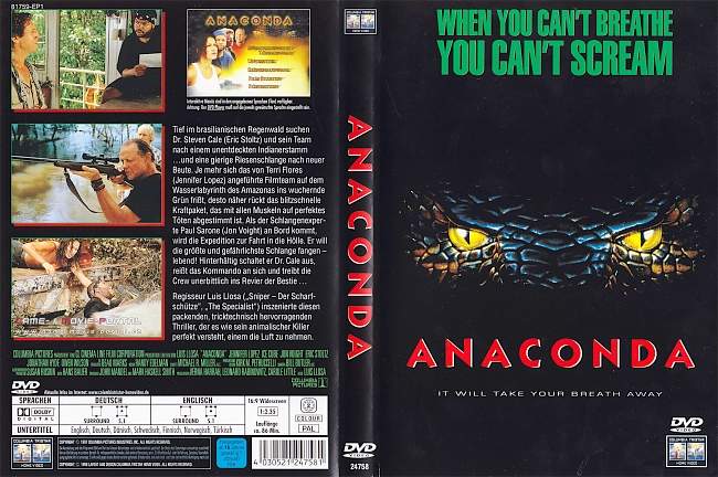 Anaconda Jennifer Lopez german dvd cover