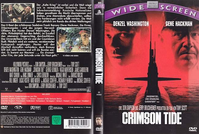 Crimson Tide german dvd cover