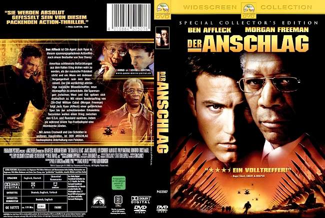 Der Anschlag Tom Clancy german dvd cover