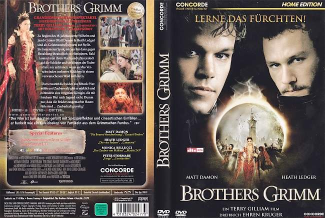 Brothers Grimm Matt Damon Heath Ledger Monica Bellucci german dvd cover