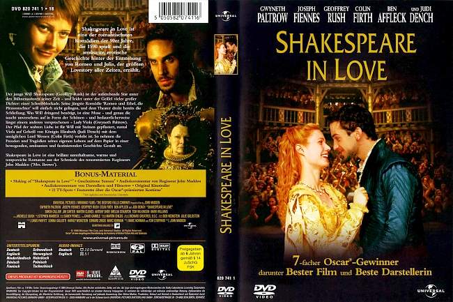 Shakespeare in Love 2 german dvd cover