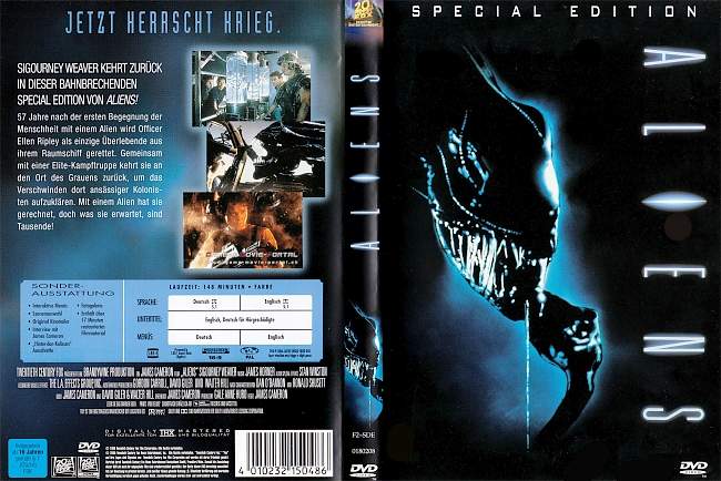 Alien 2 Aliens german dvd cover
