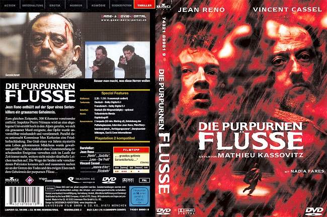 Die purpurnen Fluesse Jean Reno Vincent Cassel german dvd cover