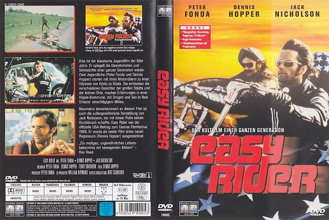 Easy Rider Peter Fonda Dennis Hopper Jack Nicholson german dvd cover