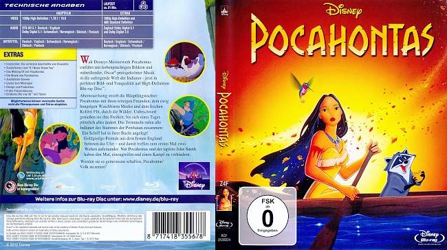 Pocahontas german blu ray cover