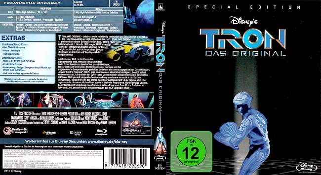 Tron Das Original Disney Jeff Bridges german blu ray cover