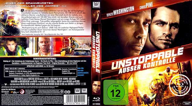 Unstoppable Ausser Kontrolle Denzel Washington Chris Pine Tony Scott german blu ray cover