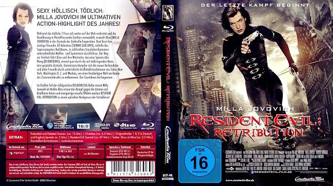 Resident Evil Retribution german blu ray cover