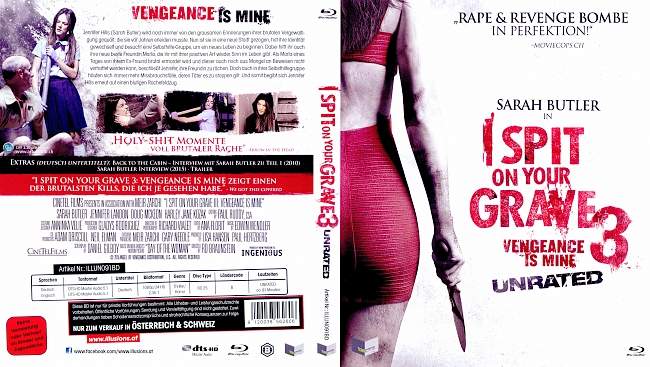 I Spit on your Grave 3 Vengeance is Mine Unrated german blu ray cover