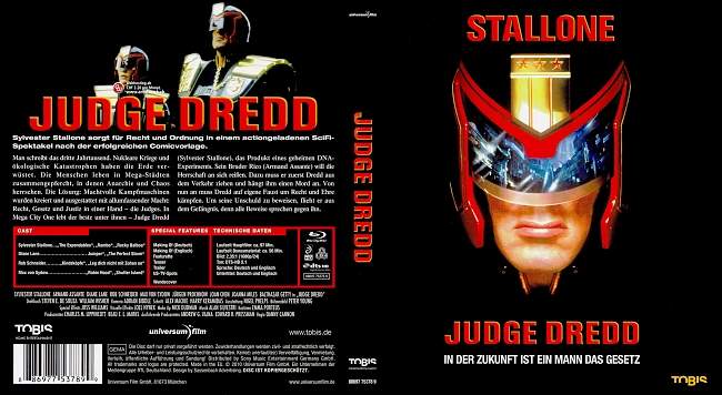 Judge Dredd In der Zukunft ist ein Mann das Gesetz german blu ray cover