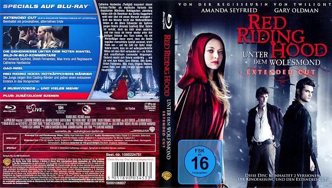 Red Riding Hood Unter dem Wolfsmond Edtended Cut german blu ray cover