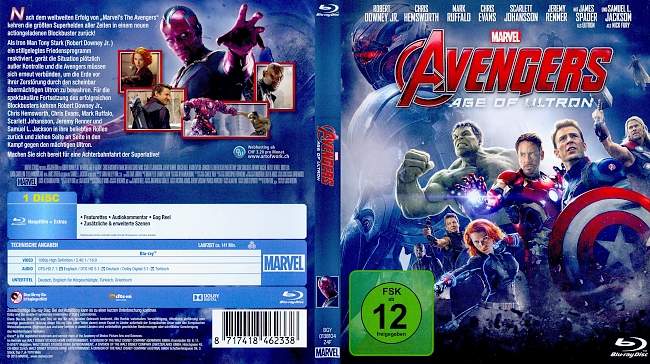 Avengers 2 Age of Ultron german blu ray cover
