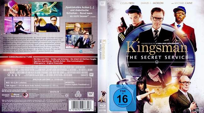 Kingsman The Secret Service Matthew Vaughn german blu ray cover