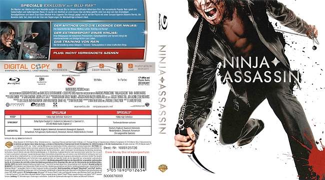 Ninja Assassin german blu ray cover