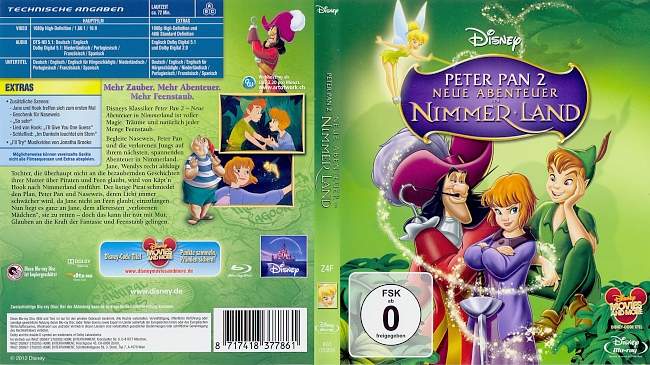 Peter Pan 2 Neue Abenteuer im Nimmerland german blu ray cover