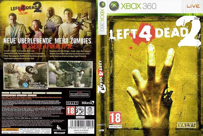 Left 4 Dead 2 xbox 360 cover german