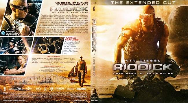 Riddick Ueberleben ist seine Rache german blu ray cover
