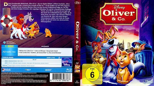 Oliver und Co Disney german blu ray cover