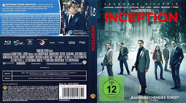 Inception Christopher Nolan Hans Zimmer german blu ray cover