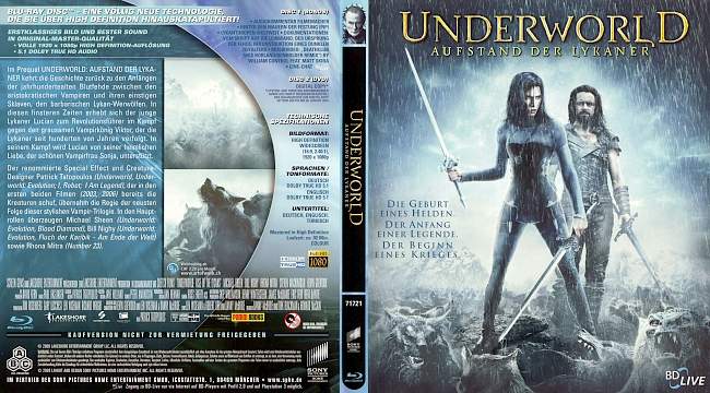 Underworld Aufstand der Lykaner Kate Beckinsale german blu ray cover