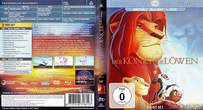 Koenig der Loewen 1 Lion King Diamond Edition Hans Zimmer Elton John german blu ray cover