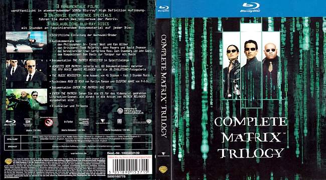 Matrix Trilogie german blu ray cover