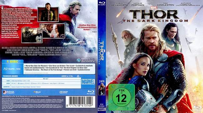 Thor 2 The Dark Kingdom german blu ray cover
