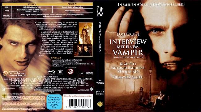 Interview mit einem Vampir german blu ray cover