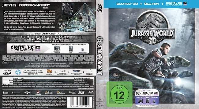 Jurassic World 3D Cover Blu ray german blu ray cover