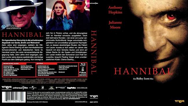 Hannibal Ridley Scott german blu ray cover