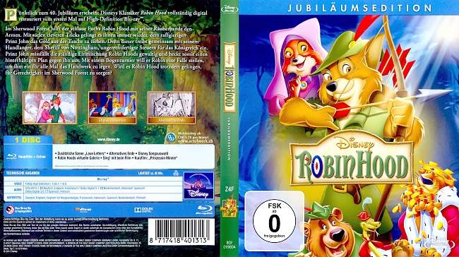 Robin Hood Disney german blu ray cover