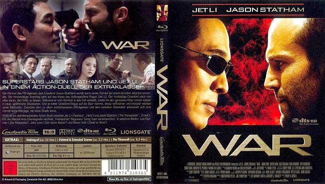 WAR Jason Statham Jet Li german blu ray cover