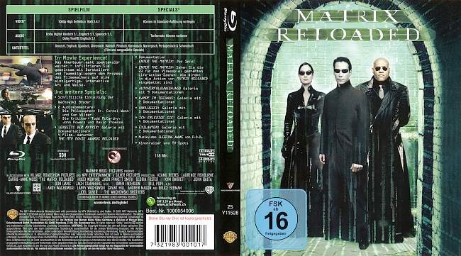 Matrix 2 Reloaded german blu ray cover
