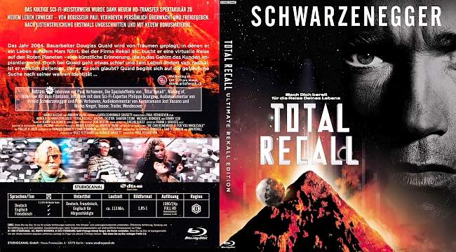 Total Recall Ultimate Rekall Edition Paul Verhoeven german blu ray cover