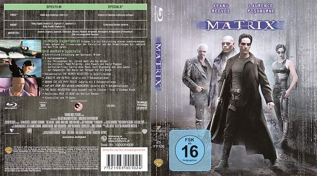Matrix 1 german blu ray cover