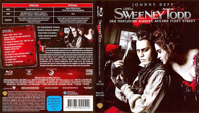 Sweeney Todd Der Teuflische Barbier aus der Fleet Street german blu ray cover