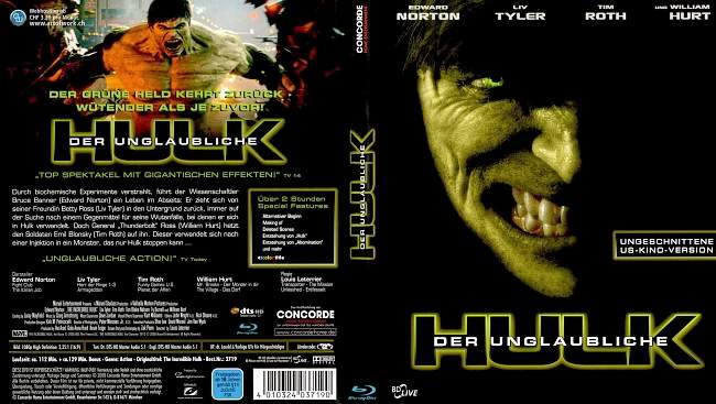 Hulk 2 Der Unglaubliche Hulk german blu ray cover