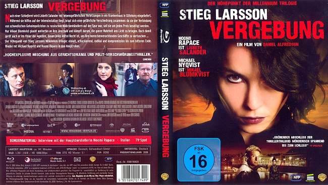 Vergebung Stieg Larsson german blu ray cover